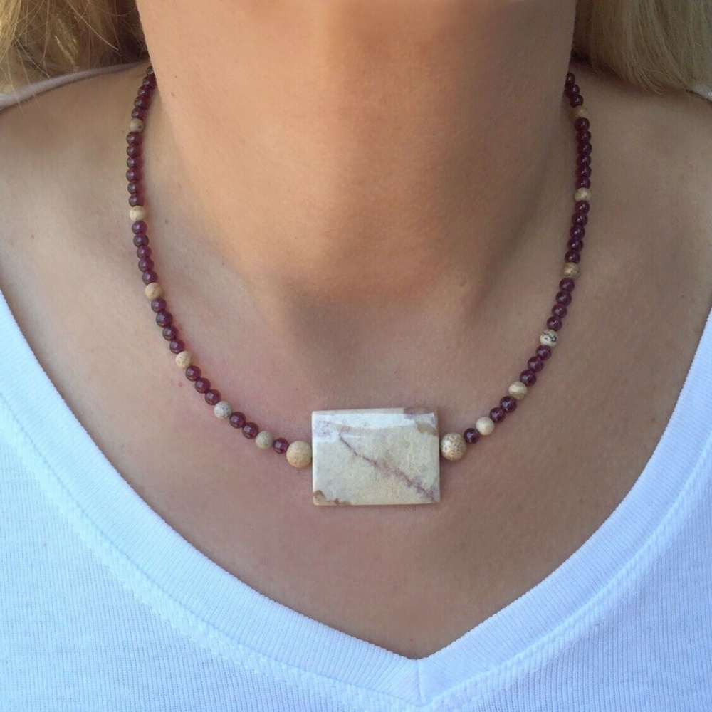 Jasper and Garnet Necklace